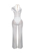 Myllure Mesh Chain Halter Jumpsuit